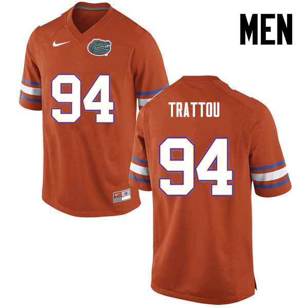Men Florida Gators #94 Justin Trattou College Football Jerseys-Orange - Click Image to Close